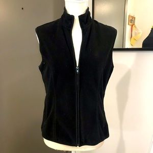 GAP Women’s Solid Black Vest Turtleneck Two Pockets Zip